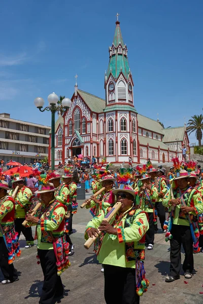 Arica Chile Febrero 2017 Grupo Danza Del Pueblo Realiza Desfile — Foto de Stock