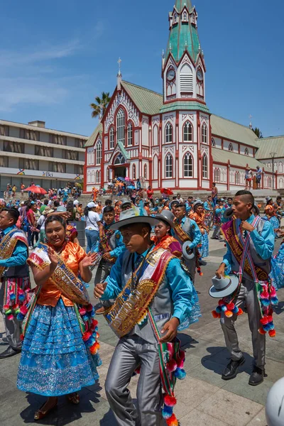 Arica Chile Febrero 2017 Grupo Danza Del Pueblo Realiza Desfile — Foto de Stock