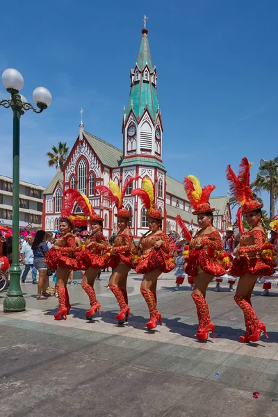 Arica Chile Febrero 2017 Morenada Dance Group Realiza Desfile Callejero — Foto de Stock