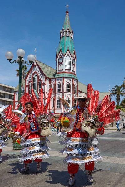 Arica Chile February 2017 Morenada Dance Group Performing Street Parade — Stock Photo, Image