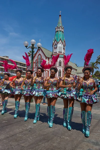 Arica Chile Febrero 2017 Morenada Dance Group Realiza Desfile Callejero — Foto de Stock