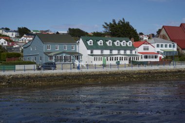 Stanley, Falkland Adaları - 29 Ekim 2019: Stanley Rıhtımı, Falkland Adaları 'nın başkenti                     