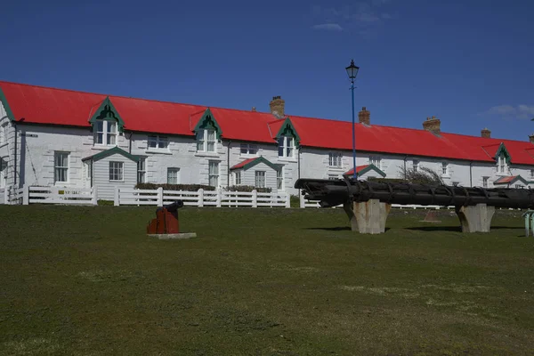 Stanley Ilhas Falcândia Outubro 2019 Fileira Histórica Casas Que Revestem — Fotografia de Stock