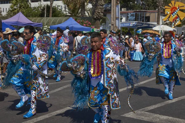 Arica Chile Februari 2017 Morenada Dansgrupp Som Uppträder Gatan Parad — Stockfoto