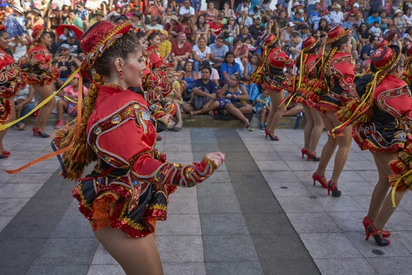 Arica Chili Februari 2017 Vrouwelijke Leden Van Een Caporales Dansgroep — Stockfoto