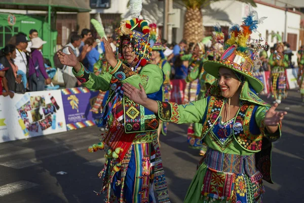 Arica Cile Febbraio 2017 Ballerini Tinkus Vestiti Con Costumi Ornati — Foto Stock