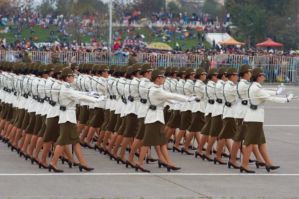 Santiago Chile September 2015 March Carabinero Annual Military Parade Part — Stock Photo, Image