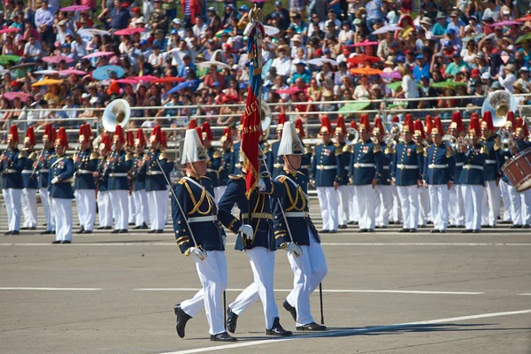 Santiago Chile Septiembre 2016 Miembros Del Ejército Chileno Marchan Durante —  Fotos de Stock