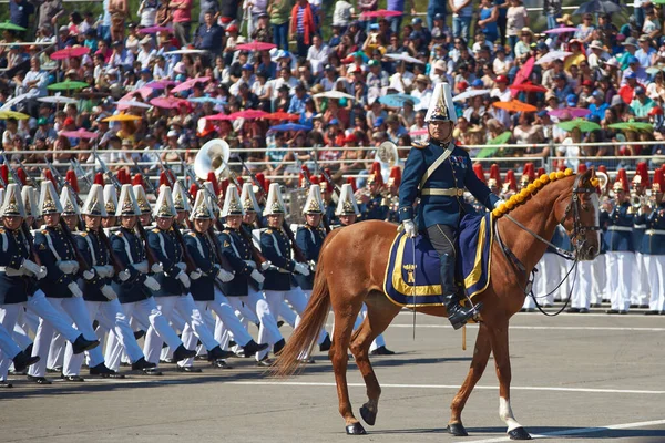 Santiago Kind September 2016 Gemonteerd Officier Van Het Chileense Leger — Stockfoto