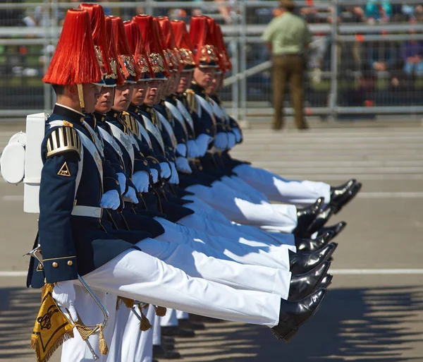 Santiago Chile September 2016 Members Chilean Army March Annual Military — Stock Photo, Image