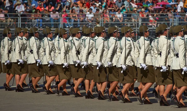 Santiago Chile Szeptember 2016 Március Múlt Carabinero Éves Katonai Felvonulás — Stock Fotó