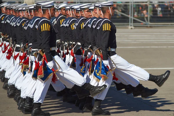 Santiago Chile Septiembre 2016 Miembros Armada Chile Marchan Durante Desfile —  Fotos de Stock