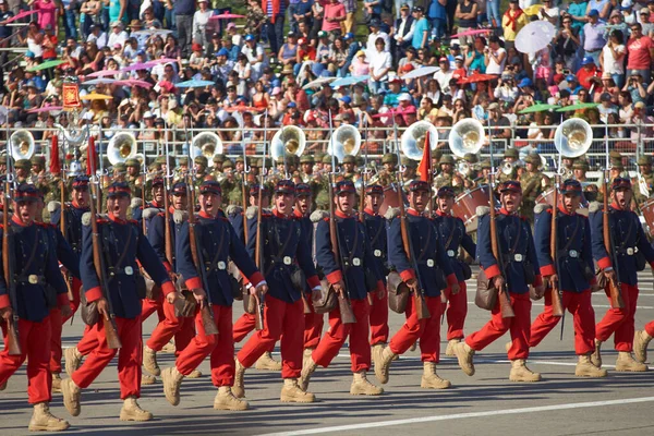 Santiago Chili Septembre 2016 Unité Historique Armée Chilienne Lors Défilé — Photo