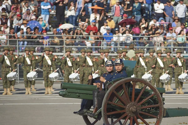 Santiago Chile Wrzesień 2016 Historyczna Jednostka Armii Chilijskiej Podczas Dorocznej — Zdjęcie stockowe