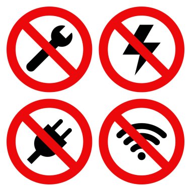 Hiçbir onarım, yok Llightning, yok Tak ve yok Wifi sembolleri