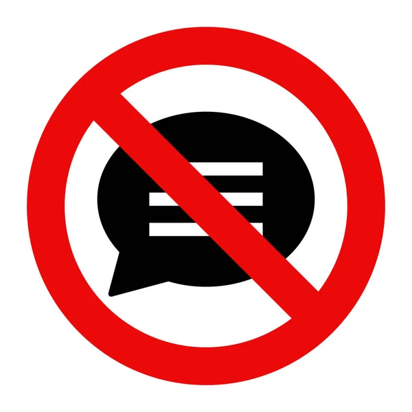 Žádné mluvící znamení. Symbol zákaz mluvení — Stockový vektor