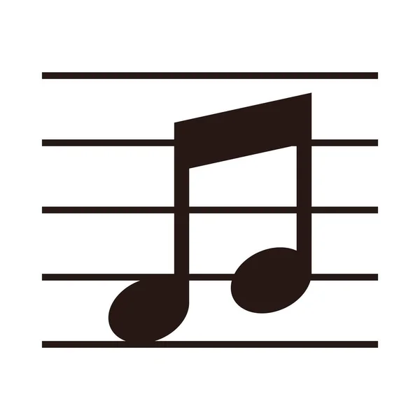 Музыкальная нота на скобе — стоковый вектор