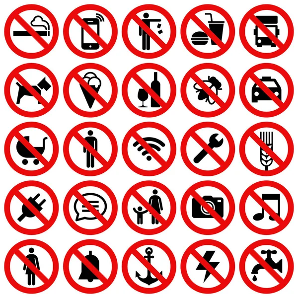 Set of Prohibited No Stop Sign — Stock Illustration Set of Prohibited No Stop Sign Royalty Free Stock Vectors