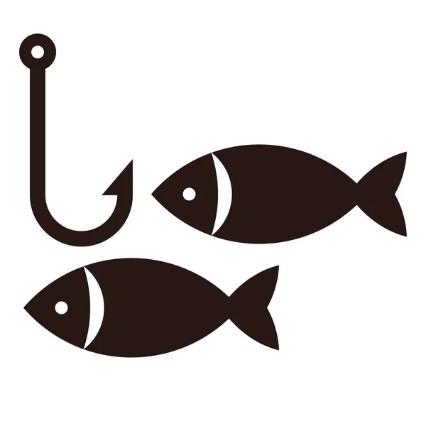 Horog és a halak — Stock Vector