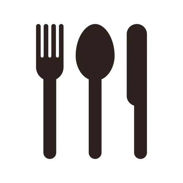 Cucchiaio, forchetta e coltello segno — Vettoriale Stock