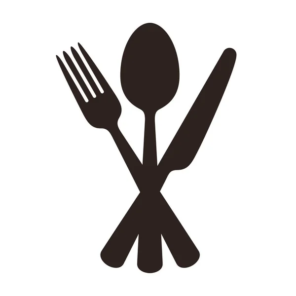 Spoon, fork and knife sign — Stock Vector