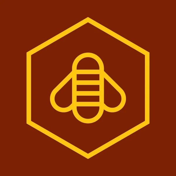 Bee on honeycomb — Stock Vector