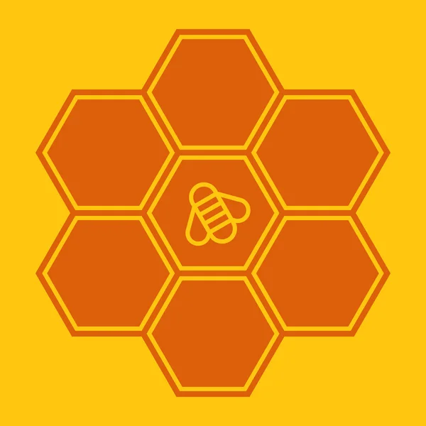Abeille sur nid d'abeille — Image vectorielle