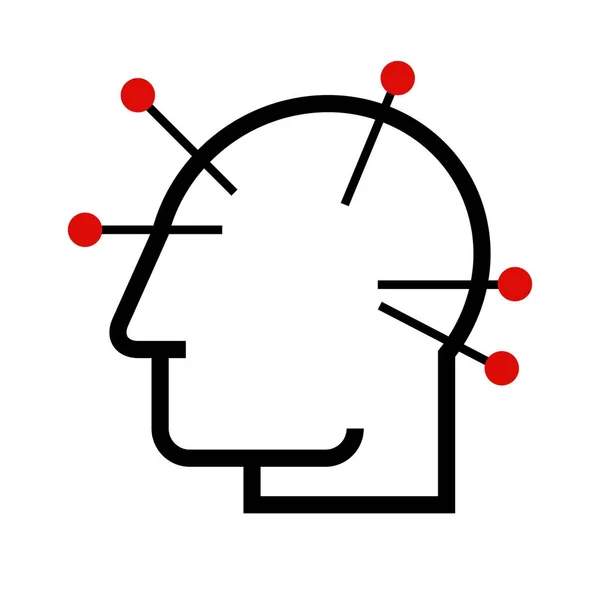 Head acupuncture - vector illustration