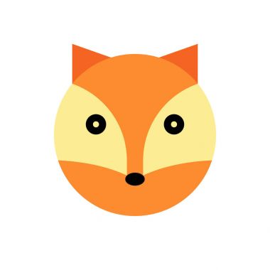 Fox. Karikatür hayvan kafa 