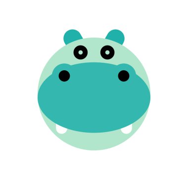 Su aygırı. Karikatür hayvan kafa 