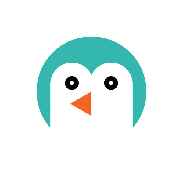 Penguin. Cartoon Animal Head — Stock Vector
