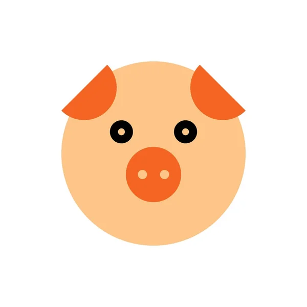 Pig. Cartoon Animal Head — Stock Vector