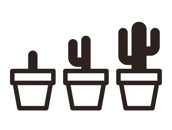 Cactus in Pot Set — стоковый вектор