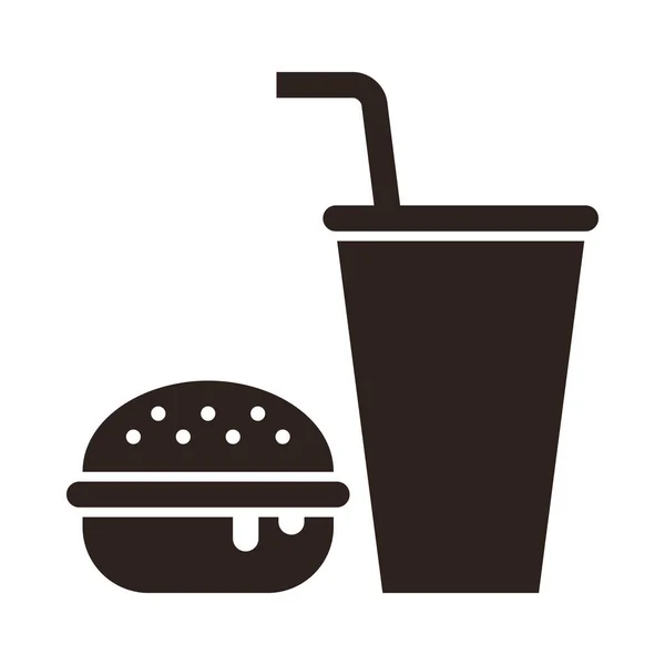 Fast food. Burger and drink icon — Stock Vector