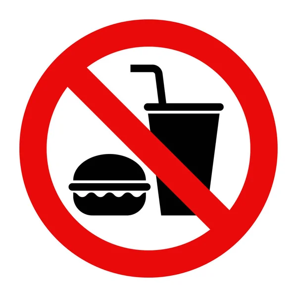 Geen eten en geen drinken toegestaan — Stockvector