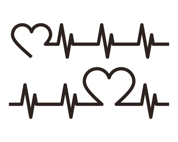 Heartbeat ikoner — Stock vektor