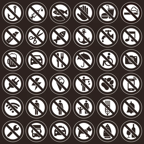 Prohibition signs — Stock Vector