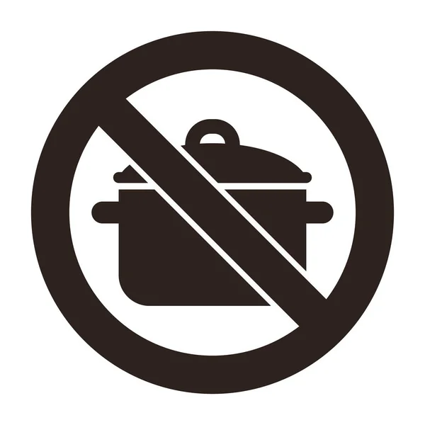 No Cooking pan sign — Stock Vector