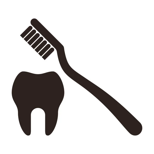 Icône brosse à dents et à dents — Image vectorielle