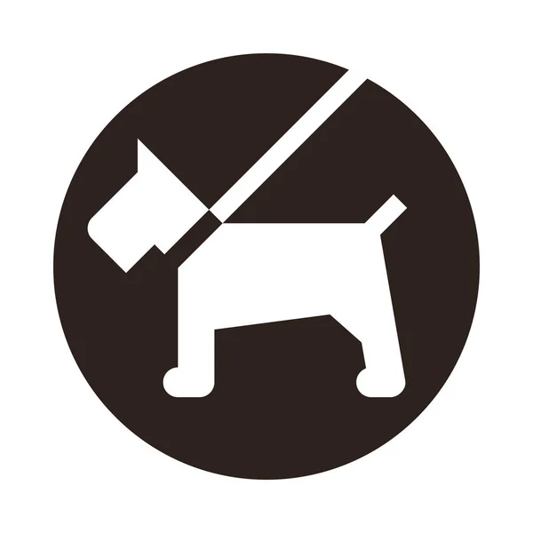 Cão em um ícone de trela — Vetor de Stock