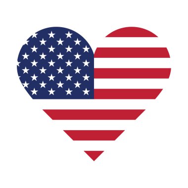 Bir kalp şeklinde ABD bayrağı 