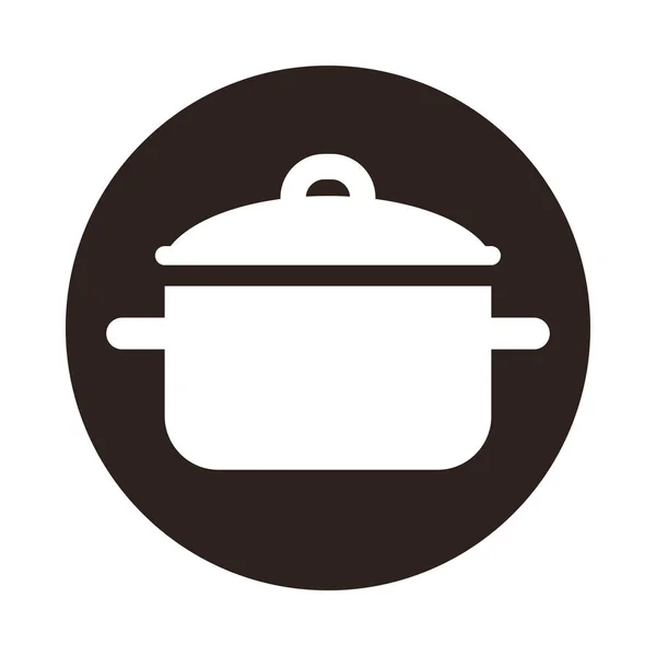 Icona pentola della cucina — Vettoriale Stock