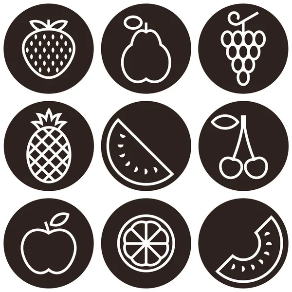 Früchte-Symbol gesetzt — Stockvektor