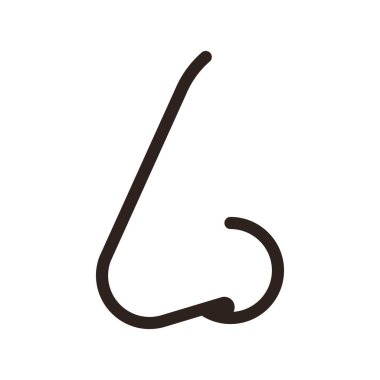 Beyaz arkaplanda burun simgesi izole edildi