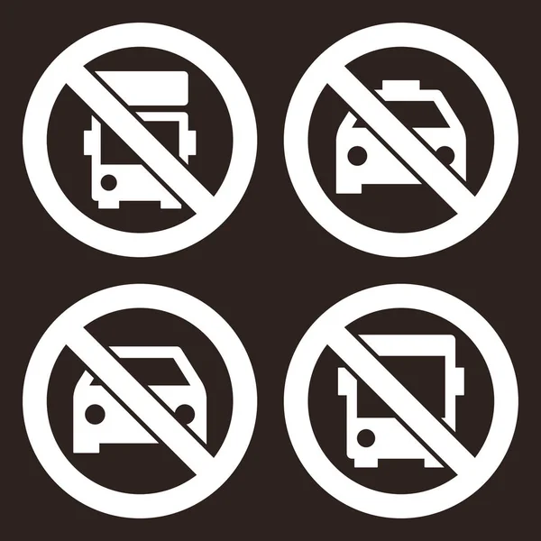 Geen Vrachtwagen Parkeerbord Geen Taxi Parkeren Geen Auto Geen Parkeerbord — Stockvector