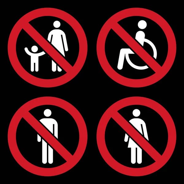 Parent Child Sign Disabled People Allowed Sign Man Sign Woman — ストックベクタ