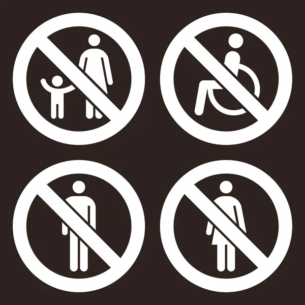 Parent Child Sign Disabled People Allowed Sign Man Sign Woman — ストックベクタ