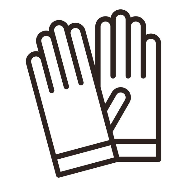 Guantes Protectores Icono Aislado Sobre Fondo Blanco — Vector de stock