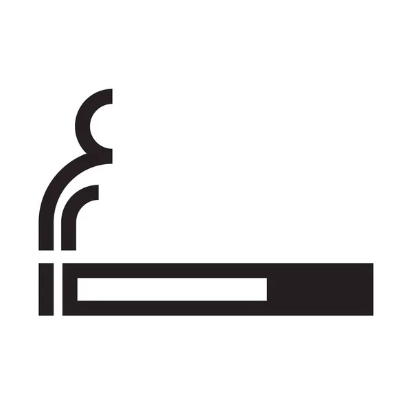 Cigaretové Znamení Izolované Bílém Pozadí — Stockový vektor