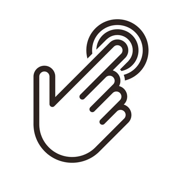 Handzeiger Klicksymbol Isoliert Auf Weißem Hintergrund — Stockvektor